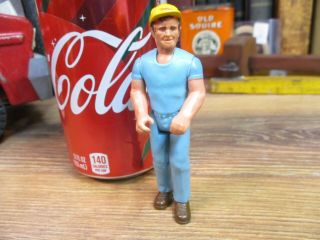 Tonka Toys Play People Construction Worker Man Action Figure 4 " Toy Blue Vintage
