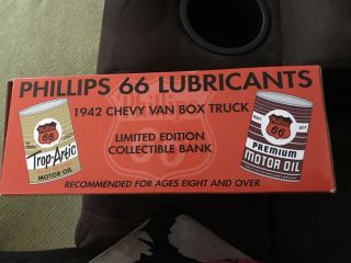 SPEC CAST Phillips 66 Lubricant Motor Oil ' 42 Chevy Van Box Delivery Truck BANK 4