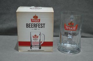 Tyskie Beerfest 2017 Polish Poland Beer Heavy Tankard Glass 500ml 50cl 0.  5l M17