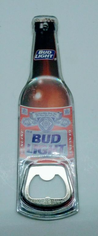 Bud Light Beer Bottle Shape Advertising Promo Large Metal Bottle Opener Nos X3