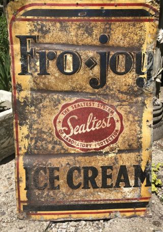 Vintage Sealtest Fro - Joy Ice Cream Tin Advertising Metal Dairy Sign