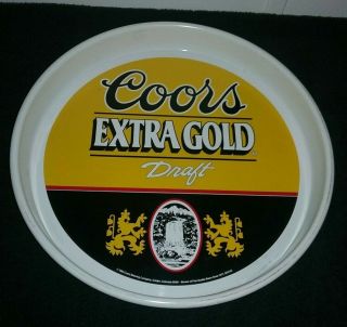 Vintage 1992 Coors Extra Gold Draft Beer Advertising Tray For Pub,  Bar,