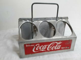 Vintage Aluminum Metal Coca - Cola,  Coke 6 - Pack Bottle Holder/carrier