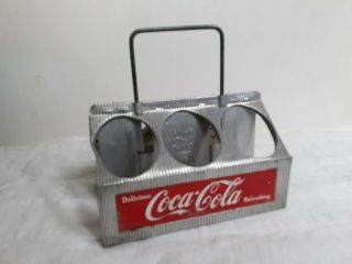 Vintage Aluminum Metal Coca - Cola,  Coke 6 - Pack Bottle Holder/Carrier 3