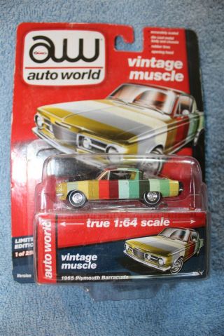Auto World Vintage Muscle 1965 Plymouth Barracuda Scale 1/64 Die Cast Car