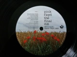 Pink FLOYD The Final Cut Vinyl LP 1st Press 8