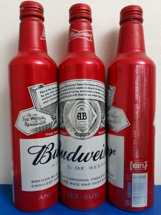 Beer Aluminum Bottle Budweiser Imported Argentina Chile 503466 Bud Alu Empty