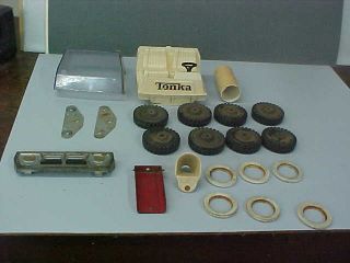Vintage Large Tonka Cement Mixer Parts (wheels,  Grill,  Chute,  Etc. )