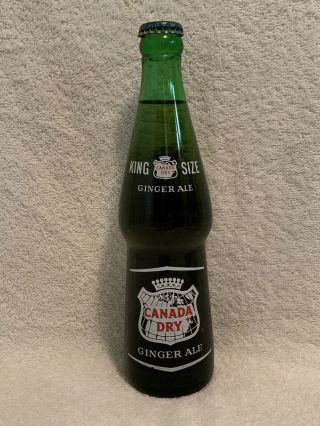 Full 12oz King Size Canada Dry Ginger Ale Acl Soda Bottle