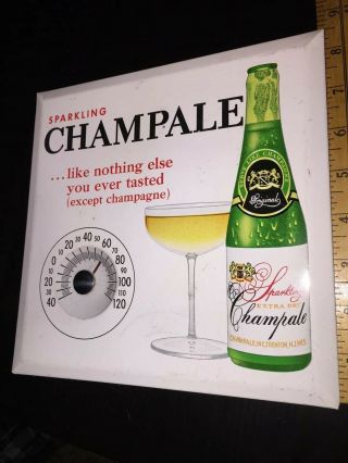 Sparkling Champale Champagne Thermometer Metal Sign Old Vintage Tin Therm Adv 4