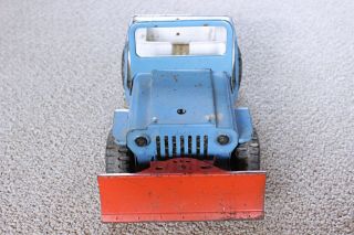 1960 ' s Vintage Tonka AA Jeep Wrecker Tow Truck Blue Orange with Snow Plow (2435) 2