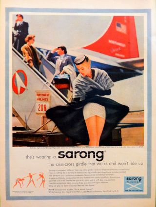 Vintage 1956 Sarong Girdle Women Lingerie Advertisement Print Ad Art