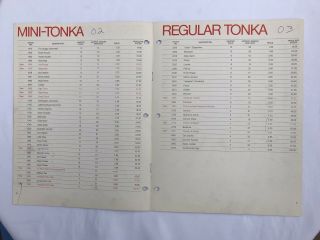 Rare Tonka Truck Tonka Corporation Prices And Policies Brochure 1973 Very Rare