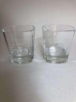 2 Jack Daniels Whiskey Square Glasses Embossed " Every Day We Make” Old No.  7