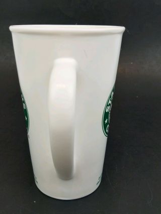 2006 Starbucks White Tall Matte Coffee Mug Cup Mermaid Logo Ceramic 16 oz. 4