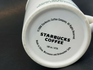 2006 Starbucks White Tall Matte Coffee Mug Cup Mermaid Logo Ceramic 16 oz. 7