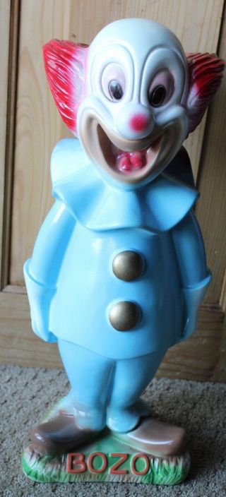 Vintage Chalkware Plaster Bozo Clown Coin Bank Capitol Records