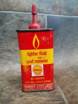 Vintage Shell Oil Co.  Lighter Fluid & Spot Remover Can