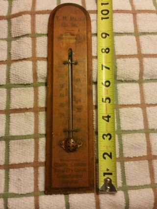 Antique Wooden Advertising Thermometer T.  M.  Miller Co Pennsylvania Pa Undertaker