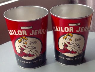 Sailor Jerry Spiced Rum Oil Can Tin Cups Limited Edition