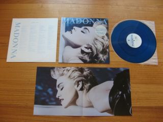 Madonna - True Blue Lp - 1986 Blue Vinyl Limited Edition With Personality Poster