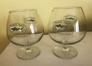 Set Of Two 16 - Ounce Dogfish Head Branded Ale Or Beer Snifters