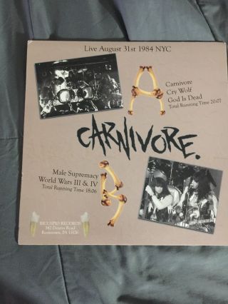 Carnivore “I Am A Meat Eater” Live - Type O Negative Peter Steele RARE Vinyl 2