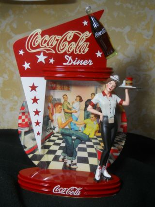 2002 Bradford Exchange Coca Cola Diner - Coca Cola Plate/diorama - 1950s Scene - 2nd