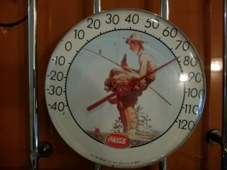 Coke 12 Inch Thermometer Boy Fishing