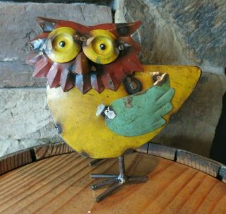 Recycled Repurposed Scrap Metal Owl,  6 " Tall,  Scrap Art,  Industrial,  Rustic