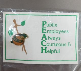 Vintage Publix Peach Collectible Pin - Rare
