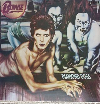 David Bowie Diamond Dogs Vinyl Lp A1 B2 Uk 1974 Ints 5068 Poster Exc,  /exc,