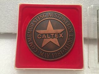 Rare1981 Caltex Vintage Petrol Advertising Rare Equity Medal Medallion Coin Aust