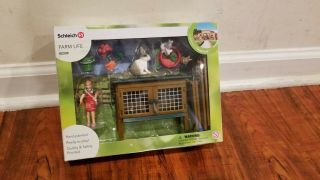 Schleich Farm Life Toy Rabbit Hutch With Rabbits 42339 Open Box Shippin