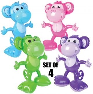 (set Of 4) 24 " Big Foot Monkey Inflatable - Inflate Blow Up Toy Party Decoration