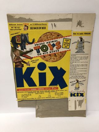 1948 Kix Cereal Box Frisky Animal