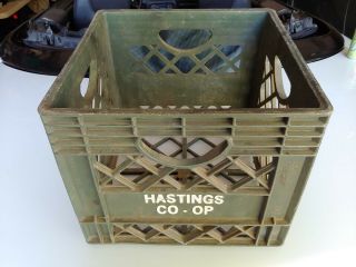 Vintage Hastings Co - Op Dairy Gray Plastic Milk Crate Mn Minnesota Weis Markets