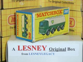 Matchbox Lesney 32c Leyland Bp Petrol Tanker Type F Empty Box