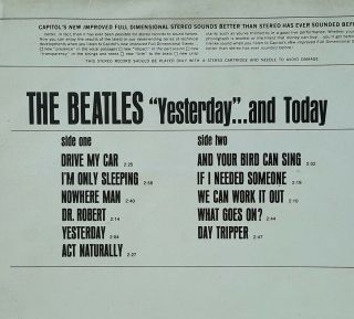 The Beatles Yesterday And Today,  unique korea vinyl lp Epic Label VG,  to EX - 3