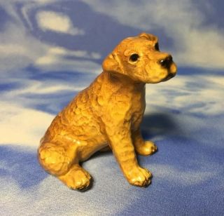 Htf Adorable 3 " Antique Mortens Studio Sitting Tan Terrier Dog Figurine Rgac