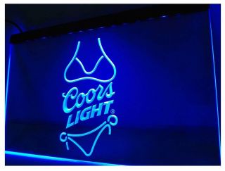 Coors Light Beer Bikini Bar Pub Led Neon Sign Man Cave A119 - B
