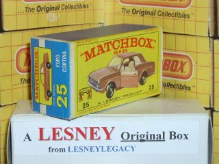 Matchbox Lesney 25d Ford Cortina G.  T.  Model Type E4 Empty Box