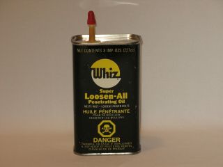Vintage Whiz Loosen - All Penetrating Oil Handy Oiler Tin - English & French