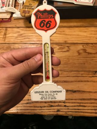 Pole Sign Thermometer Phillips 66 Vintage Gas Station Advertising