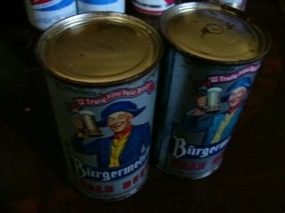 (2) Burgermeister Pale Beer Flat Top Cans Opened Bottom