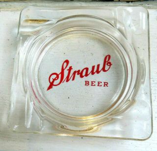Vintage Straub Beer Glass Ashtray Straub Brewery St.  Marys Pa