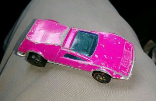 1969 Mattel Hot Wheels Buzz Off Hot Pink,  Charcoal Interior Redline