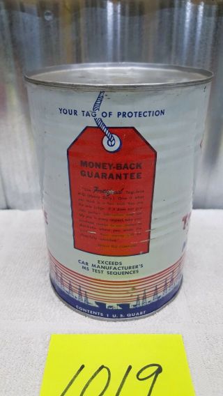 Early Skelly Tagolene Motor Oil Quart Metal Can FULL 4