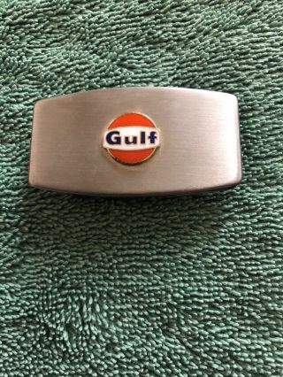 Nos Vintage Gulf Oil Advertising Zippo Money Clip And Pocket Knife Combination