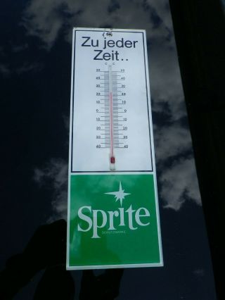 Vintage Old German Sprite Coca - Cola 1970ies Space Age Thermometer Sign